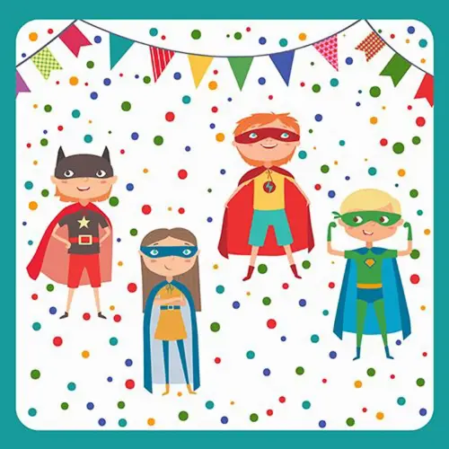 Servet met 'Superhelden' motief, 330 x 330 mm - Papstar 