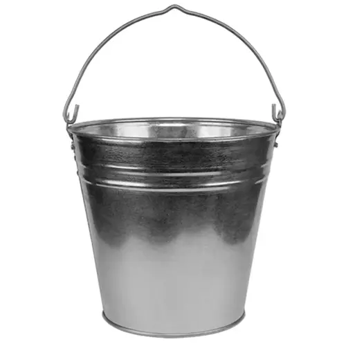 Zinken emmer, 5 liter, zilver - Bradas