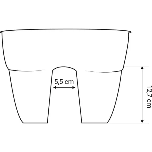 Pot voor balustrade 'OSAKA', diameter 300 mm, antraciet - Eda Fontaine