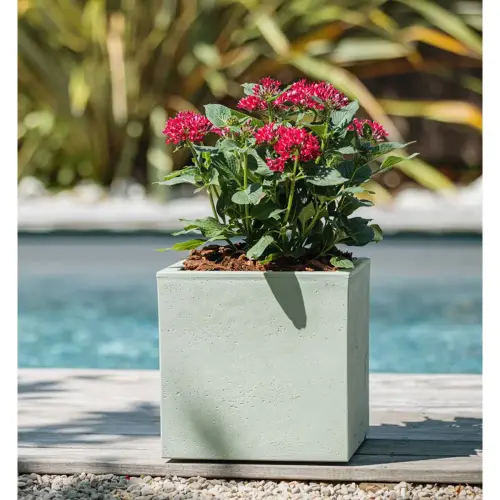 BASALT UP plantenbak, kubusvormig, 295 mm, antraciet - Eda Fontaine