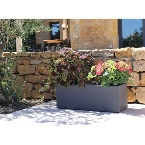 Jardinière BASALT UP, lengte: 795 mm, antraciet - Eda Fontaine