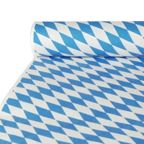 Damast tafellaken, (b) 1,0 x (l) 10 m, 'Beiers blauw' - Papstar