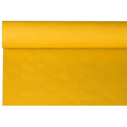 Damast tafellaken - (b) 1,0 x (l) 50 m - Geel - Papstar