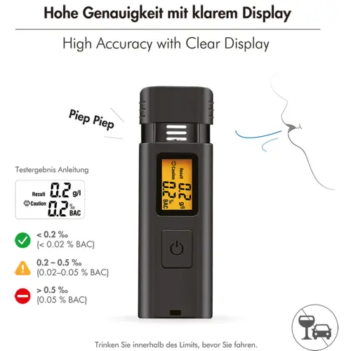 Ademtestapparaat, met LCD-scherm, zwart - Logilink