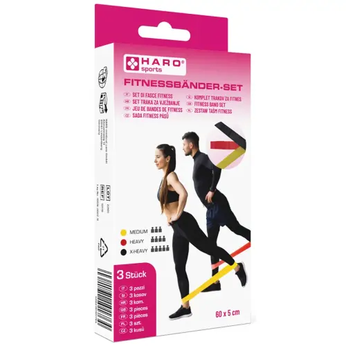 Set fitnessbanden, medium - sterk, set van 3 - Haro