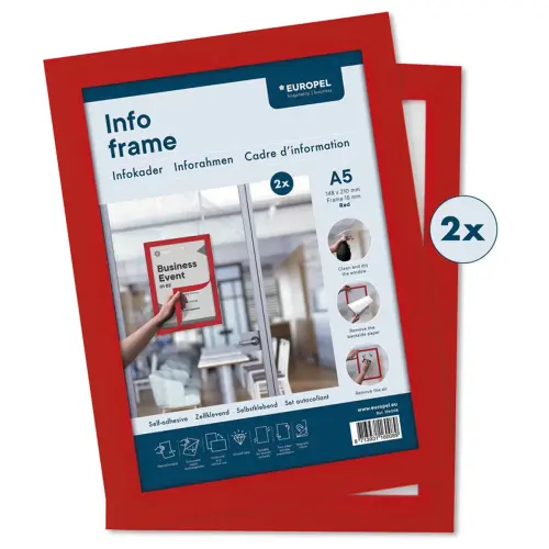 INFO FRAME magnetisch kader, A5, zwart - Europel