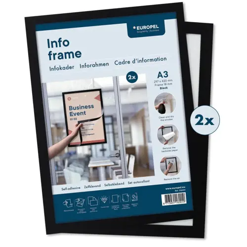 Magnetisch kader INFO FRAME, A3, zilver - Europel 