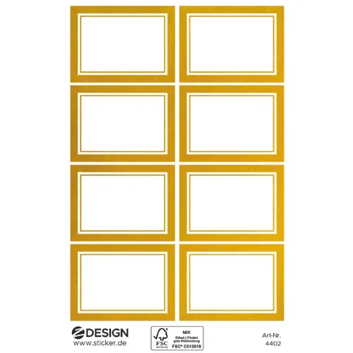 Etiket, gouden kader, 50 x 50 mm - Avery Zweckform