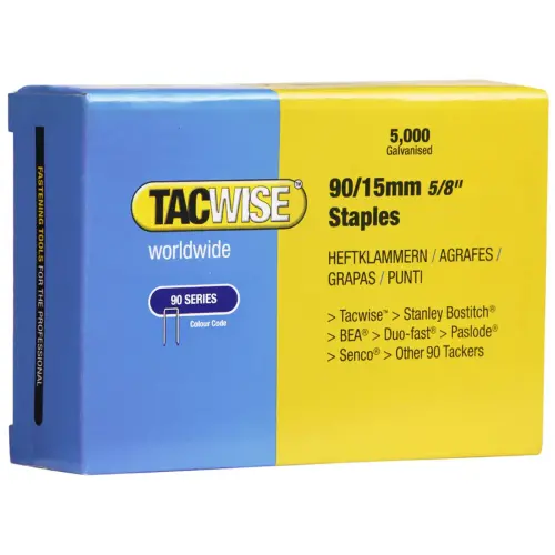 Smalle nietjes 90/40 mm verzinkt, 5.000 stuks - Tacwise