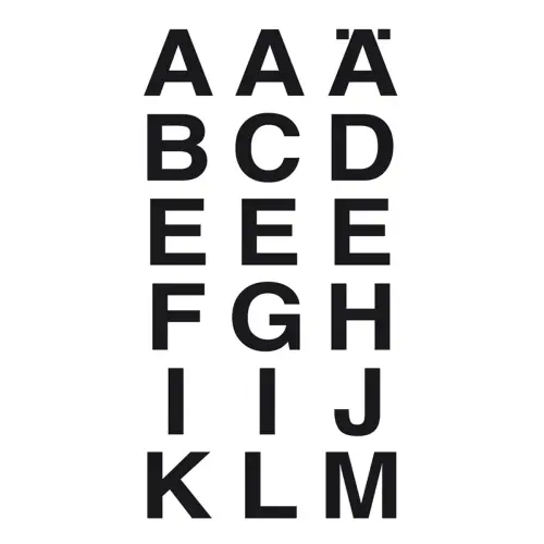 Alfabetsticker A-Z, zwarte folie, hoogte 5 mm - Herma 