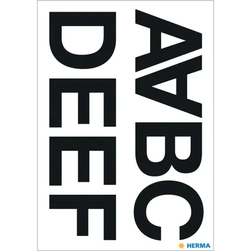 Alfabetsticker A-Z, zwarte folie, hoogte 5 mm - Herma 