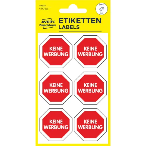 Sticker "Stop reclame" - Avery Zweckform 