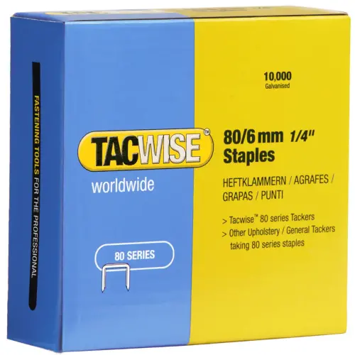 Getrommelde 80/6 mm verzinkte nietjes, 10.000 stuks - Tacwise 