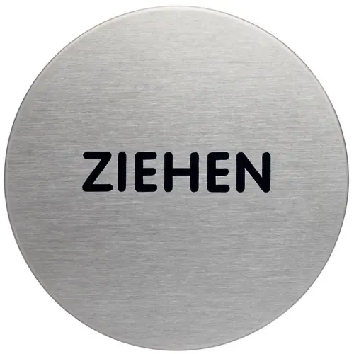 Deurpictogram "Trekken" - Diameter 65 mm - Duurzaam 