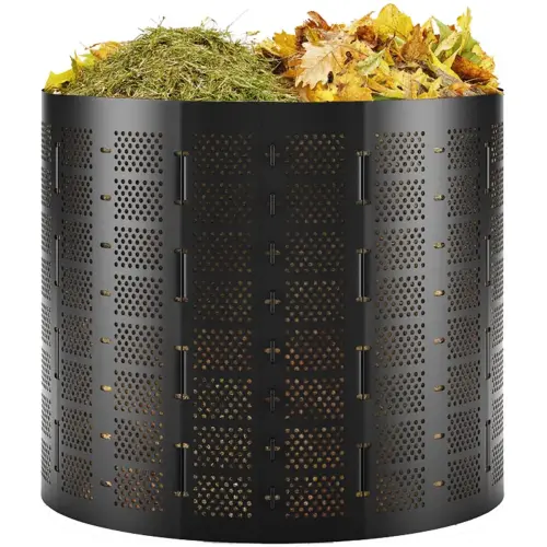 Compostbak, 180 liter, van HDPE, zwart - Bradas