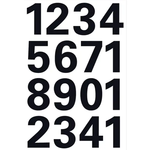 Cijferstickers 1-100, zwarte folie, hoogte: 5 mm - Herma 