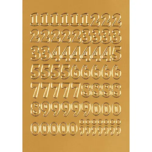 Zelfklevende cijfers 0-9, gouden folie, gegraveerde cijfers - Herma 
