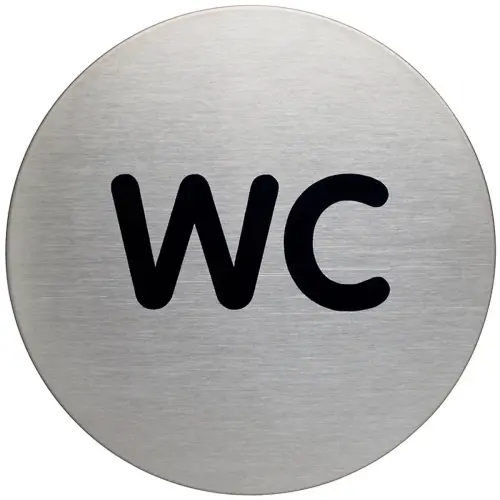 Pictogram 'Douche', diameter: 83 mm, zilver - Duurzaam