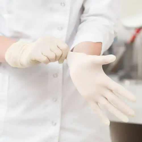 Latex handschoenen Sense, S, natuurlijk, poedervrij - Hygostar 