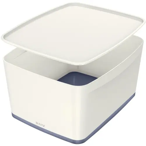 Opbergdoos My Box, 18 liter, wit / grijs - Leitz