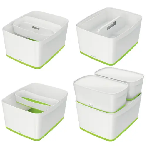 Opbergdoos My Box, 18 liter, wit / grijs - Leitz