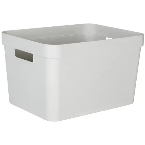 Opbergdoos STONE, 6 liter, PP, zwart - Eda Fontaine