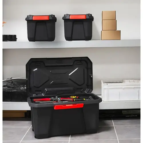 Opbergdoos XPERT PRO, 70 liter, zwart/rood - Eda Fontaine