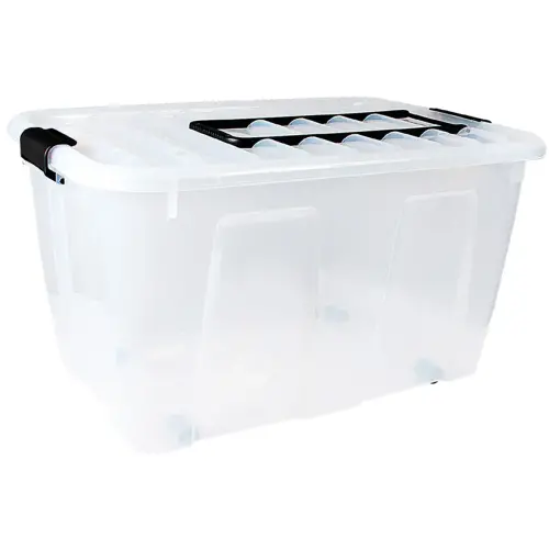 Opbergdoos HOME BOX, wieltjes & handgreep - Plast Team 