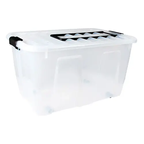 Opbergdoos HOME BOX, wieltjes & handgreep - Plast Team 