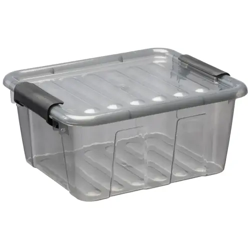 Opbergdoos HOME BOX, 2 L, doorschijnend grijs - Plast Team