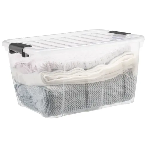 Opbergdoos HOME BOX, 30 L, transparant - Plast Team