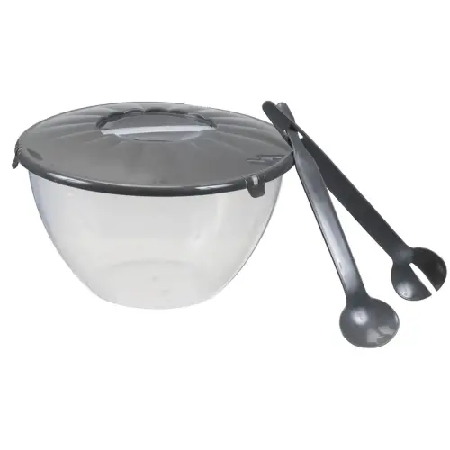 Saladeschaal met sla bestek, 7 liter - Plast Team 