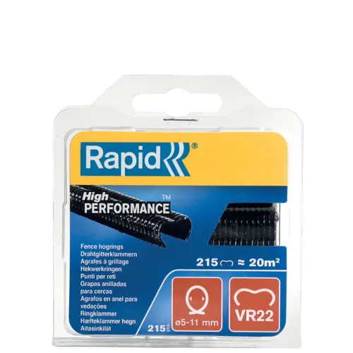 Klem voor gaas VR22, kunststof coating, zwart - Rapid Tools