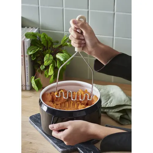 Biologische aardappelstamper, 280 mm, inox/crème - Gastromax