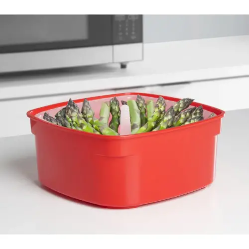 Magnetrondoos MEDIUM STEAMER, 2,4 l, rood - Sistema