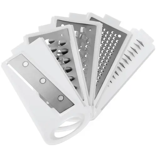 Multifunctionele mandoline Mandolino, 5 raspen, wit - Metaltex