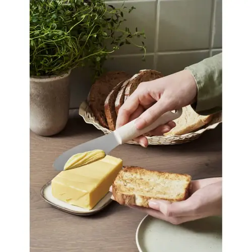 Biologisch botermes, lengte 220 mm, roestvrij staal/cr&egrave;me - Gastromax 