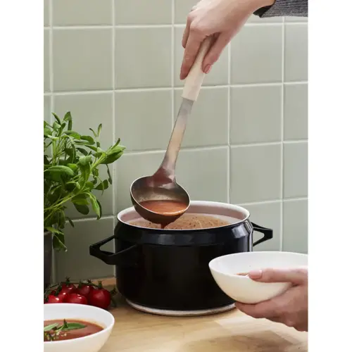 BIO soeplepel, lengte 310 mm, roestvrij staal/crème - Gastromax