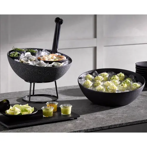 APS Saladeschaal FROSTFIRE, diameter: 265 mm, zilver-zwart 