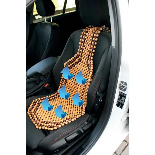 Autostoelhoes van houten kralen - Beige - IWH 