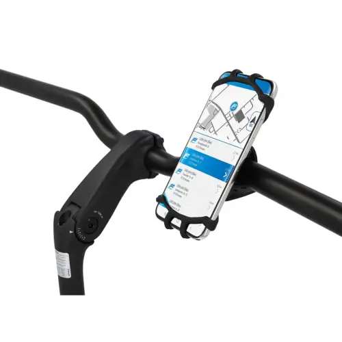 FISCHER Smartphonehouder voor fiets van siliconen, zwart