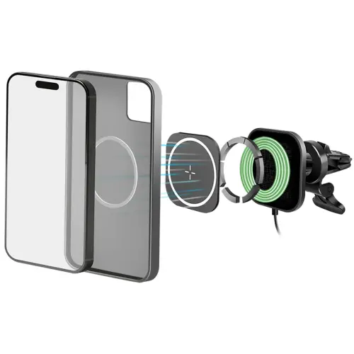 LogiLink Magnetische smartphonehouder voor in de auto, zwart