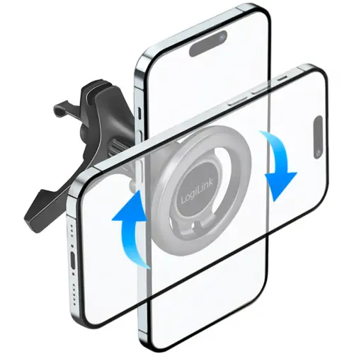 LogiLink Magnetische 3-puntssteun voor smartphone, zwart