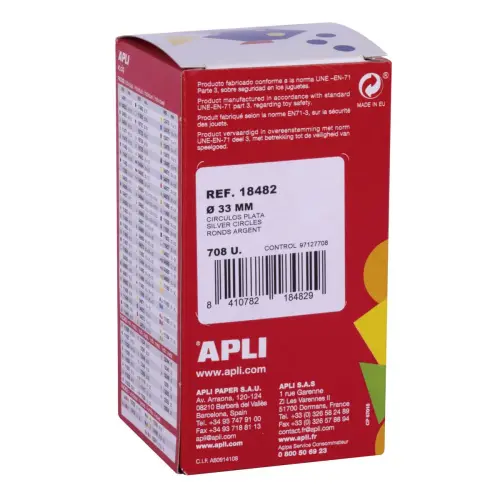 Rol stickers rond &Oslash;33 mm metallic zilver - Apli 