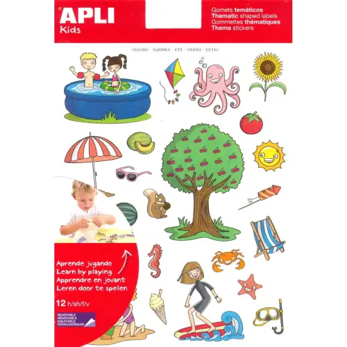 Themagekleurstickers Zomer 12 vellen - Apli 