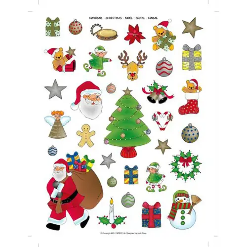 Themagebonden kerststickers 3 vellen - Apli 