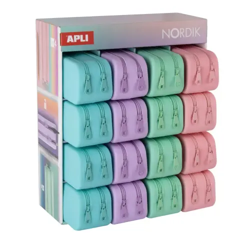 Displayrek met 16 dubbele silicone etuis Nordik - Apli