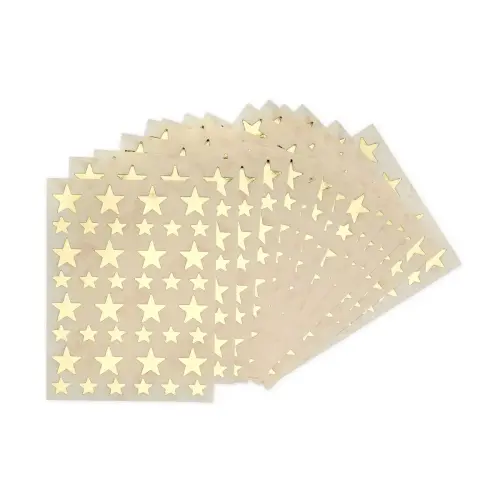 Sterstickers 12,5 en 19,5 mm metallic goud 3 vellen - Apli 