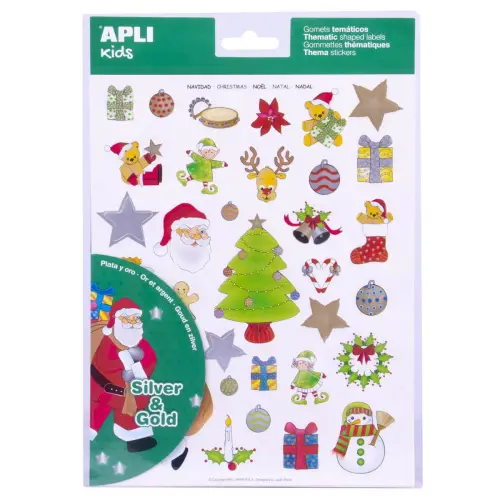 Verwijderbare kerststickers 6 vellen - Apli
