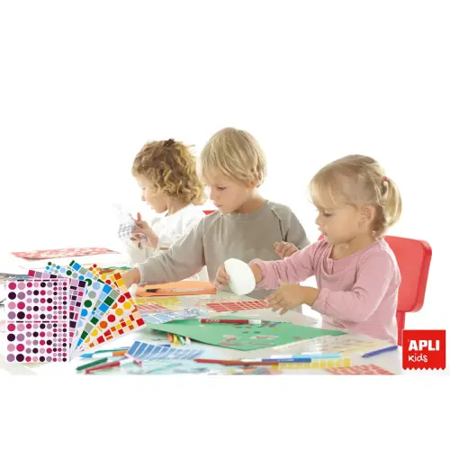 Verwijderbare stickervellen in assorti vormen en kleuren, 60 vellen - Apli